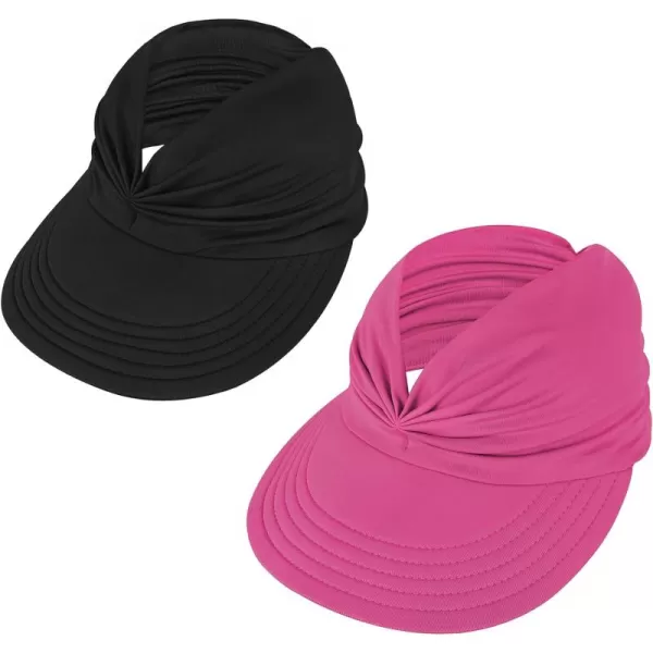 Zando Womens Sun Visor Hat Wide Brim Sun Hats for Women UV Protection Summer Beach Hats for Women Foldable Sports Visors