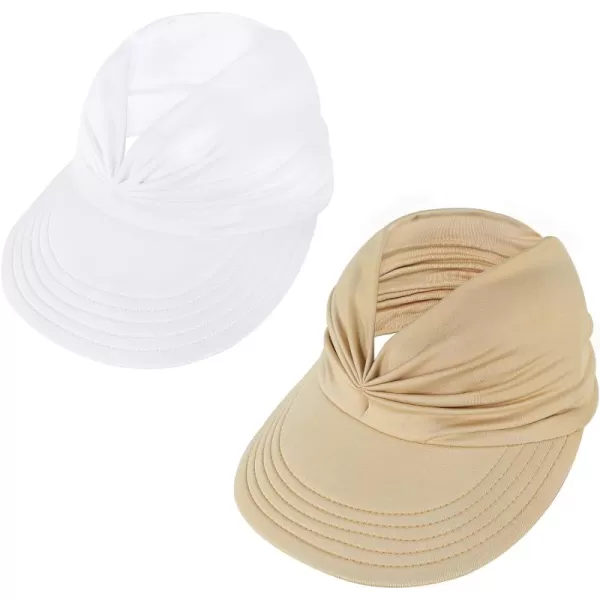 Zando Womens Sun Visor Hat Wide Brim Sun Hats for Women UV Protection Summer Beach Hats for Women Foldable Sports Visors