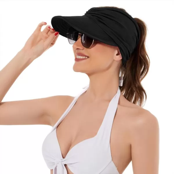 Zando Womens Sun Visor Hat Wide Brim Sun Hats for Women UV Protection Summer Beach Hats for Women Foldable Sports Visors
