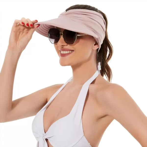 Zando Womens Sun Visor Hat Wide Brim Sun Hats for Women UV Protection Summer Beach Hats for Women Foldable Sports Visors