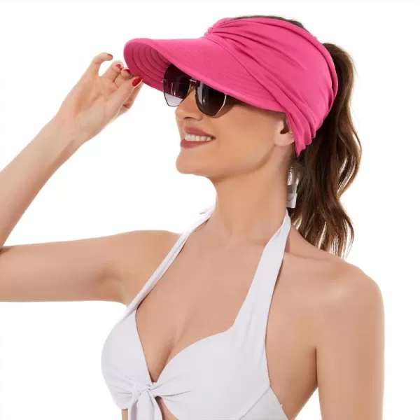 Zando Womens Sun Visor Hat Wide Brim Sun Hats for Women UV Protection Summer Beach Hats for Women Foldable Sports Visors