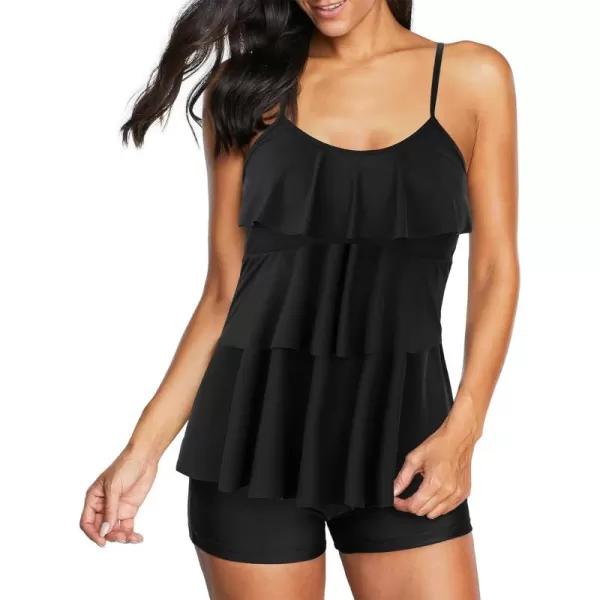Zando Womens Swimsuits 2 Piece 2024 Tankini Bathing Suits Swim Suits for Women Swimwear Bathing Suit Top with Boyshorts