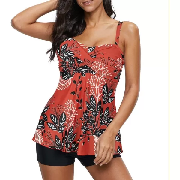 Zando Womens Swimsuits 2 Piece 2024 Tankini Bathing Suits Swim Suits for Women Swimwear Bathing Suit Top with Boyshorts
