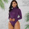 imageZando Bodysuit for Women Mock Turtleneck Long Sleeve White Sexy Bodysuits Lingerie Women Stretchy Leotard JumpsuitPurple
