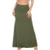 imageZando Long Skirts for Women Trendy Dresses High Waisted Maxi Skirt Casual Workout Stretchy Flared Flower Skirt for GirlsArmy Green