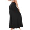 imageZando Long Skirts for Women Trendy Dresses High Waisted Maxi Skirt Casual Workout Stretchy Flared Flower Skirt for GirlsBlack