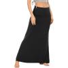 imageZando Long Skirts for Women Trendy Dresses High Waisted Maxi Skirt Casual Workout Stretchy Flared Flower Skirt for GirlsBlack