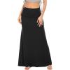 imageZando Long Skirts for Women Trendy Dresses High Waisted Maxi Skirt Casual Workout Stretchy Flared Flower Skirt for GirlsBlack