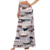 imageZando Long Skirts for Women Trendy Dresses High Waisted Maxi Skirt Casual Workout Stretchy Flared Flower Skirt for GirlsBlack Brown Striped