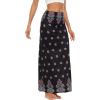 imageZando Long Skirts for Women Trendy Dresses High Waisted Maxi Skirt Casual Workout Stretchy Flared Flower Skirt for GirlsBlack Pink Floral
