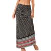 imageZando Long Skirts for Women Trendy Dresses High Waisted Maxi Skirt Casual Workout Stretchy Flared Flower Skirt for GirlsBlack Red