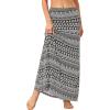 imageZando Long Skirts for Women Trendy Dresses High Waisted Maxi Skirt Casual Workout Stretchy Flared Flower Skirt for GirlsBlack White Floral