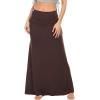 imageZando Long Skirts for Women Trendy Dresses High Waisted Maxi Skirt Casual Workout Stretchy Flared Flower Skirt for GirlsCoffee