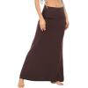 imageZando Long Skirts for Women Trendy Dresses High Waisted Maxi Skirt Casual Workout Stretchy Flared Flower Skirt for GirlsCoffee