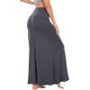 imageZando Long Skirts for Women Trendy Dresses High Waisted Maxi Skirt Casual Workout Stretchy Flared Flower Skirt for GirlsDark Grey