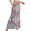 imageZando Long Skirts for Women Trendy Dresses High Waisted Maxi Skirt Casual Workout Stretchy Flared Flower Skirt for GirlsFloral Print