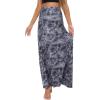 imageZando Long Skirts for Women Trendy Dresses High Waisted Maxi Skirt Casual Workout Stretchy Flared Flower Skirt for GirlsGrey Tie Dye