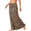 imageZando Long Skirts for Women Trendy Dresses High Waisted Maxi Skirt Casual Workout Stretchy Flared Flower Skirt for GirlsLeopard Print