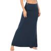 imageZando Long Skirts for Women Trendy Dresses High Waisted Maxi Skirt Casual Workout Stretchy Flared Flower Skirt for GirlsNavy Blue