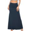 imageZando Long Skirts for Women Trendy Dresses High Waisted Maxi Skirt Casual Workout Stretchy Flared Flower Skirt for GirlsNavy Blue