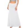 imageZando Long Skirts for Women Trendy Dresses High Waisted Maxi Skirt Casual Workout Stretchy Flared Flower Skirt for GirlsPure White