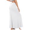 imageZando Long Skirts for Women Trendy Dresses High Waisted Maxi Skirt Casual Workout Stretchy Flared Flower Skirt for GirlsPure White