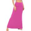 imageZando Long Skirts for Women Trendy Dresses High Waisted Maxi Skirt Casual Workout Stretchy Flared Flower Skirt for GirlsRose Red