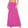 imageZando Long Skirts for Women Trendy Dresses High Waisted Maxi Skirt Casual Workout Stretchy Flared Flower Skirt for GirlsRose Red
