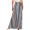 imageZando Long Skirts for Women Trendy Dresses High Waisted Maxi Skirt Casual Workout Stretchy Flared Flower Skirt for GirlsStriped  Floral