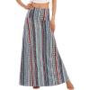 imageZando Long Skirts for Women Trendy Dresses High Waisted Maxi Skirt Casual Workout Stretchy Flared Flower Skirt for GirlsStriped  Floral