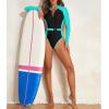 imageZando Long Sleeve Bathing Suits Women Neon Swimsuits Sexy High Cut One Piece Swimsuits 80s Outfits UPF 50 Rashguard ZipBlack Blue
