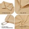 imageZando Womens Fleece Jacket Full Zip Cropped Jackets Oversize Long Sleeve Workout Fuzzy Sherpa Jacket Athletic Crop CoatCamel