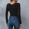 imageZando Womens Fringe One Shoulder Bodysuit Nashville Outfits Top Tank Sexy Bodysuits for Women Western Outfit Going OutB Deep V Neck Black