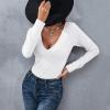 imageZando Womens Fringe One Shoulder Bodysuit Nashville Outfits Top Tank Sexy Bodysuits for Women Western Outfit Going OutB Deep V Neck White