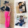 imageZando Womens Fringe One Shoulder Bodysuit Nashville Outfits Top Tank Sexy Bodysuits for Women Western Outfit Going OutCow Print