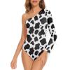 imageZando Womens Fringe One Shoulder Bodysuit Nashville Outfits Top Tank Sexy Bodysuits for Women Western Outfit Going OutCow Print