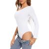 imageZando Womens Fringe One Shoulder Bodysuit Nashville Outfits Top Tank Sexy Bodysuits for Women Western Outfit Going OutWhite