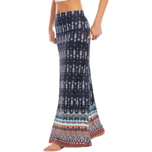 imageZando Long Skirts for Women Trendy Dresses High Waisted Maxi Skirt Casual Workout Stretchy Flared Flower Skirt for GirlsBlue Orange Floral