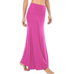 imageZando Long Skirts for Women Trendy Dresses High Waisted Maxi Skirt Casual Workout Stretchy Flared Flower Skirt for GirlsRose Red