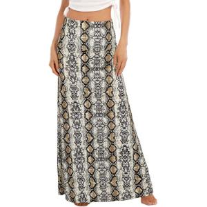 imageZando Long Skirts for Women Trendy Dresses High Waisted Maxi Skirt Casual Workout Stretchy Flared Flower Skirt for GirlsSnake