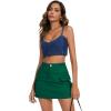 imageZando High Waisted Cargo Mini Skirt Y2K Bodycon Denim Mini Skirt Y2K Jean Skirt with Pockets Y2K Button Cargo Skirt01 Dark Green