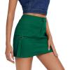 imageZando High Waisted Cargo Mini Skirt Y2K Bodycon Denim Mini Skirt Y2K Jean Skirt with Pockets Y2K Button Cargo Skirt01 Dark Green