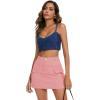 imageZando High Waisted Cargo Mini Skirt Y2K Bodycon Denim Mini Skirt Y2K Jean Skirt with Pockets Y2K Button Cargo SkirtB Pink