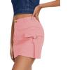 imageZando High Waisted Cargo Mini Skirt Y2K Bodycon Denim Mini Skirt Y2K Jean Skirt with Pockets Y2K Button Cargo SkirtB Pink