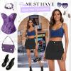 imageZando High Waisted Cargo Mini Skirt Y2K Bodycon Denim Mini Skirt Y2K Jean Skirt with Pockets Y2K Button Cargo SkirtC Black