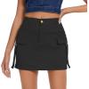 imageZando High Waisted Cargo Mini Skirt Y2K Bodycon Denim Mini Skirt Y2K Jean Skirt with Pockets Y2K Button Cargo SkirtC Black