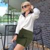 imageZando High Waisted Cargo Mini Skirt Y2K Bodycon Denim Mini Skirt Y2K Jean Skirt with Pockets Y2K Button Cargo SkirtE Army Green