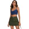 imageZando High Waisted Cargo Mini Skirt Y2K Bodycon Denim Mini Skirt Y2K Jean Skirt with Pockets Y2K Button Cargo SkirtE Army Green