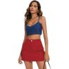 imageZando High Waisted Cargo Mini Skirt Y2K Bodycon Denim Mini Skirt Y2K Jean Skirt with Pockets Y2K Button Cargo SkirtF Red