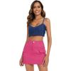imageZando High Waisted Cargo Mini Skirt Y2K Bodycon Denim Mini Skirt Y2K Jean Skirt with Pockets Y2K Button Cargo SkirtHot Pink